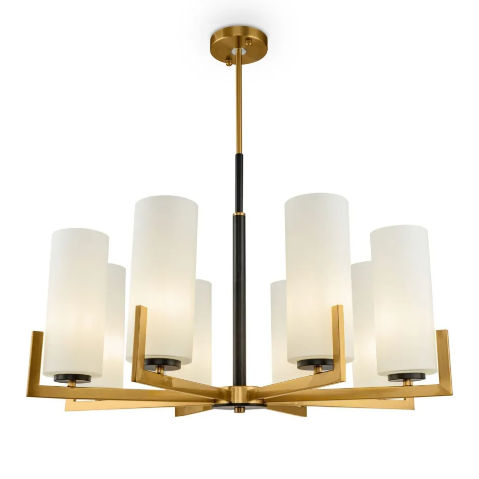 Kronleuchter Metall Glas B: 76 cm E27 Modern KAYA