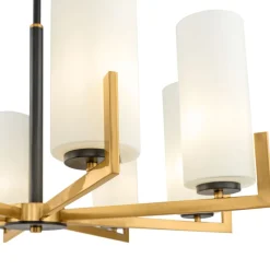 Kronleuchter Metall Glas B: 76 cm E27 Modern KAYA