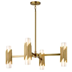 Kronleuchter Metall Glas 83,8 cm breit Modern verstellbar