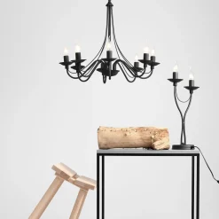 Kronleuchter Metall Schwarz Rustikal E14 Esszimmer