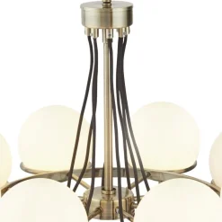 Kronleuchter mit Schirm Ø 75 cm Kugel rund in Messing antik