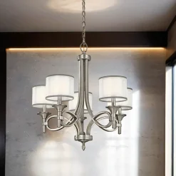 Kronleuchter mit Schirm Glas Leinen Metall CANELADO