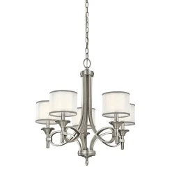 Kronleuchter mit Schirm Glas Leinen Metall CANELADO