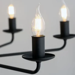 Kronleuchter Rustikal Metall Schwarz 7-flammig E27