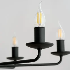Kronleuchter Rustikal Metall Schwarz 7-flammig E27