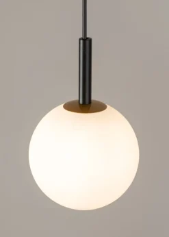 Kugel Hängeleuchte Schwarz Weiß Metall Glas Ø14 cm rund