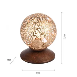 Landhaus Tischlampe Metall Rostbraun Gold 12,5 cm G9