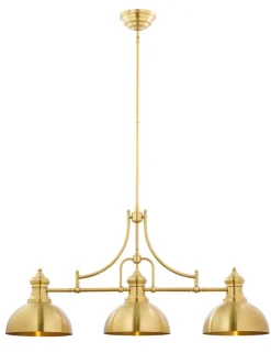 Lange Deckenleuchte Metall E27 in Kupfer 3-flmg 122,5 cm