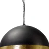 LARINO Hängelampe Grau Metall Gold Ø60cm Industrie