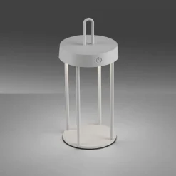 LED Akku Tischlampe Aluminium dimmbar IP44 28,4 cm Weiß