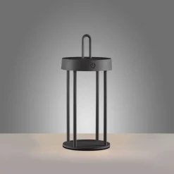 LED Akku Tischlampe Aluminium dimmbar IP44 2 W Schwarz