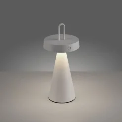 LED Akku Tischlampe Dimmer Touch IP44 28,9 cm Weiß