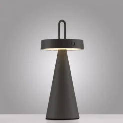 LED Akku Tischlampe Dimmer Touch IP44 28,9 cm Schwarz