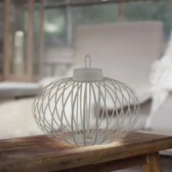 LED Akku Tischlampe IP44 Greige dimmbar Touch 2 W 37 cm