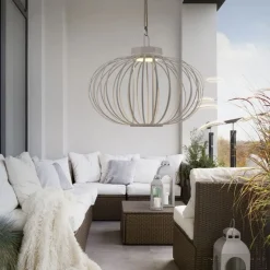 LED Akku Tischlampe IP44 Greige dimmbar Touch 2 W 37 cm