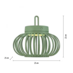 LED Akku Tischleuchte Dimmer Touch 22 cm IP44 2 W Grün