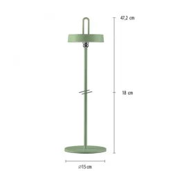 LED Akku Tischleuchte Grün Dimmer Touch IP44 47,2 cm