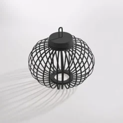 LED Akku Tischleuchte IP44 Schwarz Dimmer Touch 33 cm