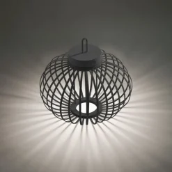 LED Akku Tischleuchte IP44 Schwarz Dimmer Touch 33 cm