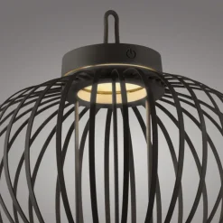 LED Akku Tischleuchte IP44 Schwarz Dimmer Touch 33 cm