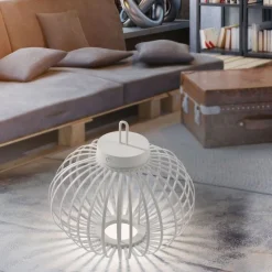 LED Akku Tischleuchte Weiß Dimmer Touch 33 cm IP44 2 W