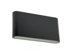 LED Außenleuchte flach Schwarz IP54 Up Down 3000K