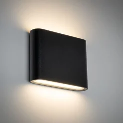 LED Außenwandleuchte Aluminium Schwarz IP54 Up Down