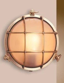 LED Außenwandleuchte Messing Maritim rund IP54