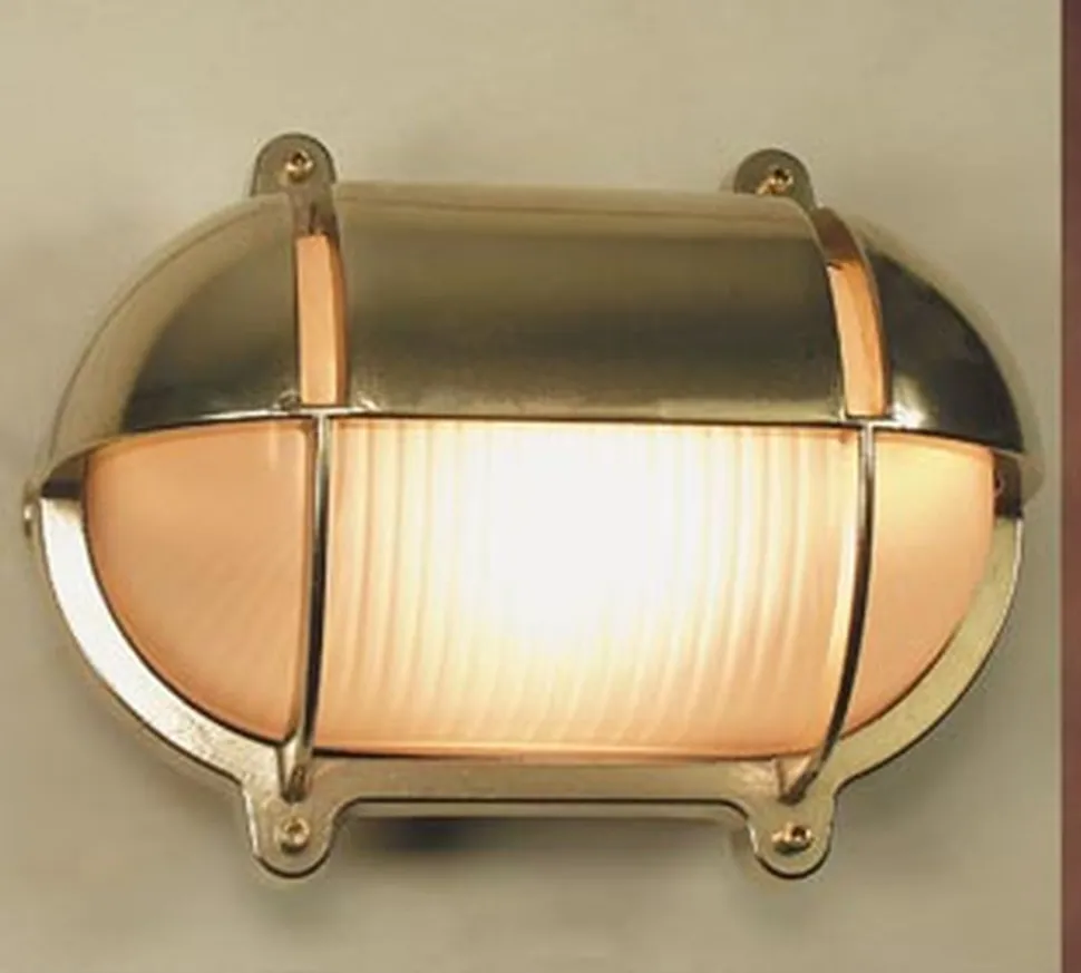 LED Außenwandleuchte Schiffslampe Messing Glas IP54