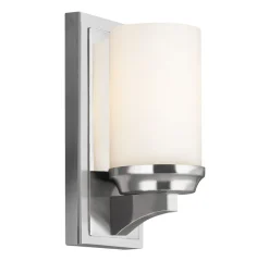 LED Badezimmerleuchte IP44 Glas Schirm Weiß Chrom