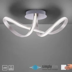 LED Deckenlampe dimmbar Metall in Stahl 2050 lm Modern