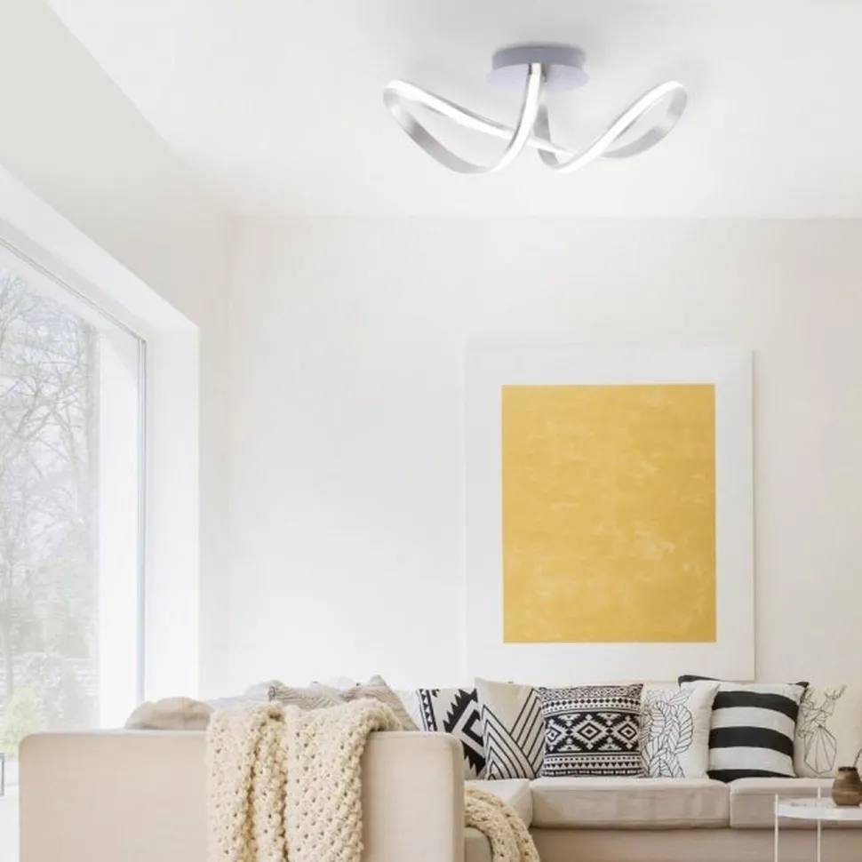 LED Deckenlampe dimmbar Metall in Stahl 2050 lm Modern