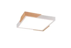 LED Deckenlampe Holz 3000 K B:31,5 cm Weiß Natur eckig