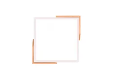 LED Deckenlampe Holz 3000 K B:31,5 cm Weiß Natur eckig