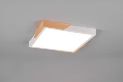LED Deckenlampe Holz 3000 K B:31,5 cm Weiß Natur eckig