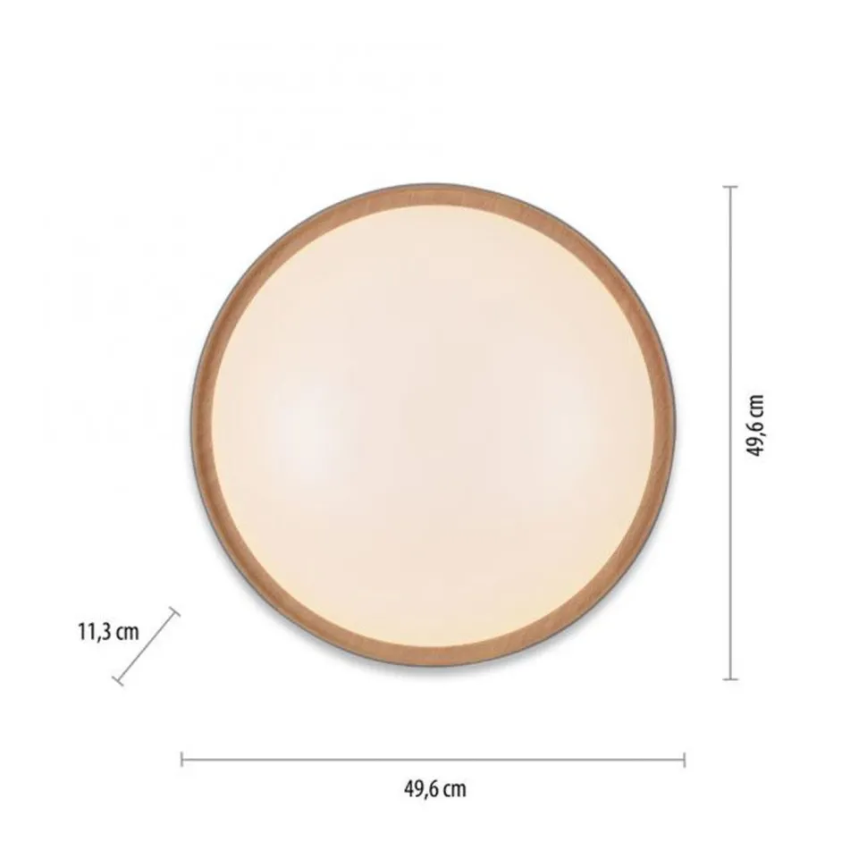 LED Deckenlampe Holz Metall Grau Ø51 cm 3720 lm dimmbar