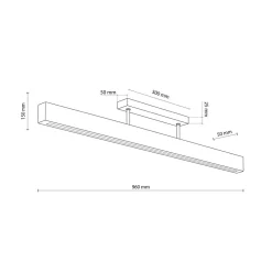 LED Deckenlampe Holz Metall 96 cm lang H: 16,5 cm 3000 K