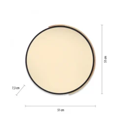 LED Deckenlampe Holz Metall Ø51 cm 35 W 3800 lm dimmbar
