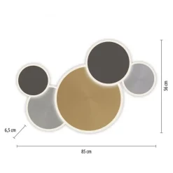 LED Deckenlampe Messing Aluminium Grau dimmbar L:85 cm