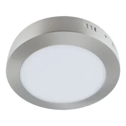 LED Deckenlampe rund D: 17 cm Chrom Weiß 4000 K