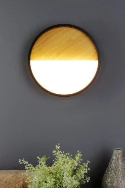 LED Deckenlampe Schwarz Natur Ø40 cm 2350 lm dimmbar