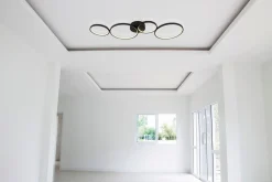 LED Deckenleuchte 3000 K B: 98 cm dimmbar Schwarz Weiß