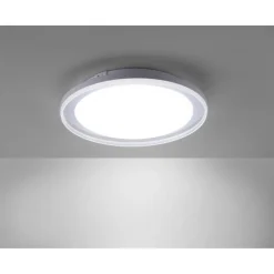 LED Deckenleuchte blendarm IP44 28 W B:45 cm in Chrom