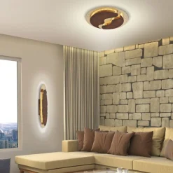 LED Deckenleuchte dimmbar Rostbraun Gold Ø50 cm 3000 K