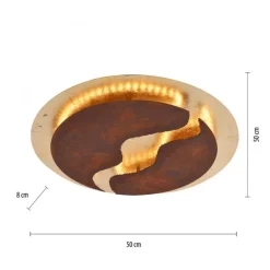 LED Deckenleuchte dimmbar Rostbraun Gold Ø50 cm 3000 K