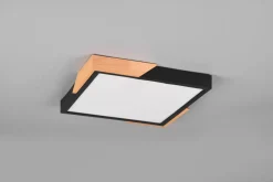LED Deckenleuchte Holz 2400 lm B:31,5 cm Schwarz Natur