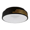 LED Deckenleuchte rund D: 38 cm Schwarz Weiß Gold