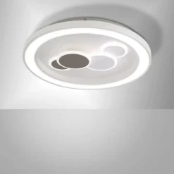 LED Deckenleuchte rund Weiß Schwarz Serienschalter 55 W