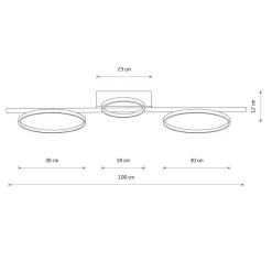 LED Deckenleuchte Schwarz 100 cm lang 4000 K 1200 lm