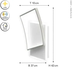 LED Deckenleuchte Weiß Silber 40 W 4800 lm L:42 cm